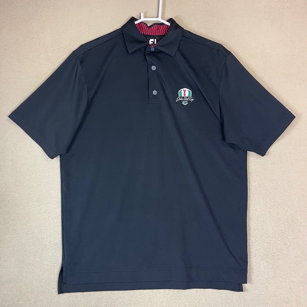 FootJoy FJ Black John Hall Cup 2017 Golf Polo Shirt Mens Size M